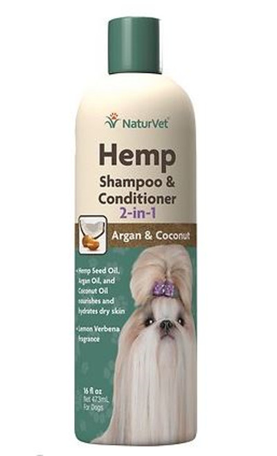 NaturVet Hemp Shampoo & Conditioner 2 in 1 16 OZ.