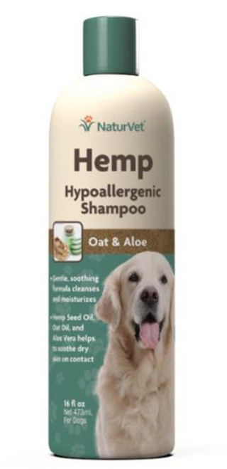 NaturVet Hemp Shampoo Hypoallergenic 16 OZ.