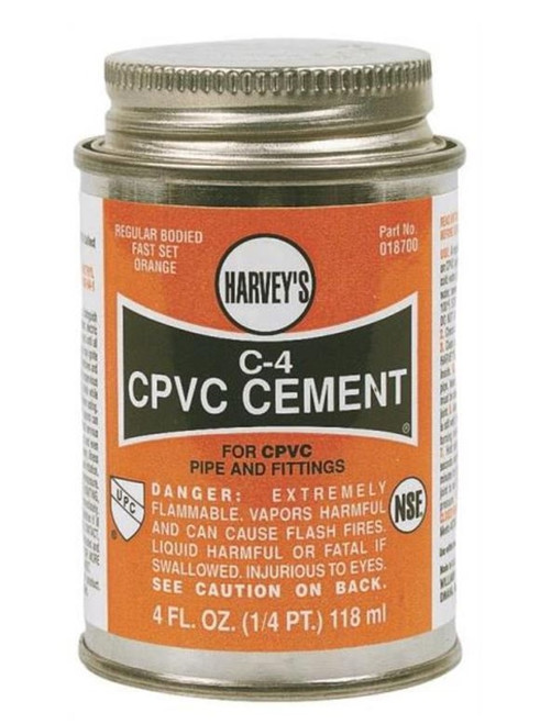 Orgill - Harvey's Fast-Set Regular Bodied Solvent Cement, 4 Oz, Dauber Can, Orange, Liquid