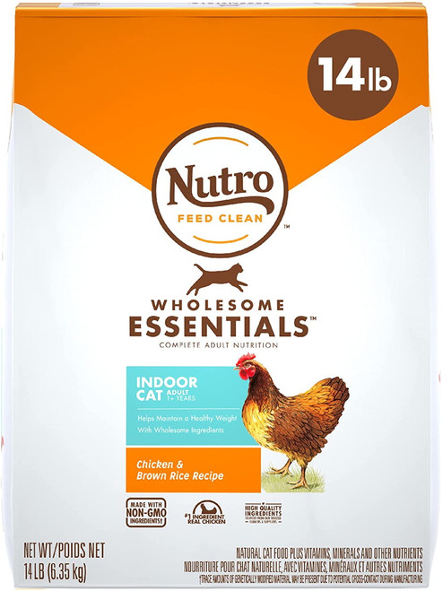 Nutro Wholesome Essentials Indoor Cat Chicken & Brown Rice Recipe 14 lbs
