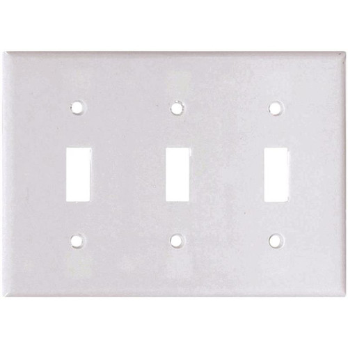 Cooper Wiring White Standard Triple Toggle Wall Plate