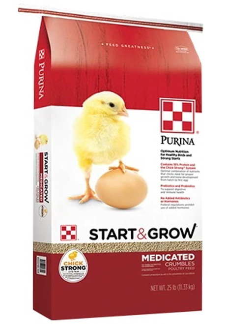 Purina Start-Grow Medicated Crumbles 50lbs