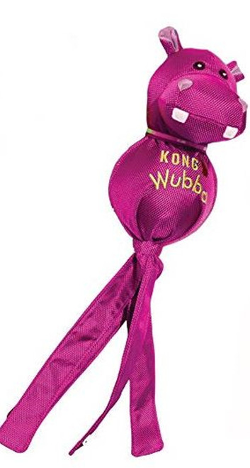 Kong Wubba Ballistic Friends Dog Toy - Purple Hippo - Small