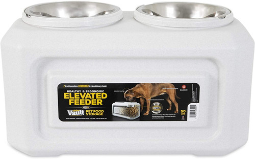 Vittles Vault Elevated Feeder w/Storage-2 bowl