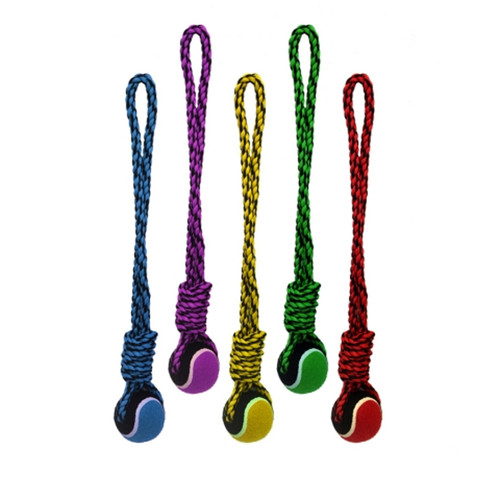 Multipet Nuts for Knots Rope Tug With Tennis Ball -20" Assorted