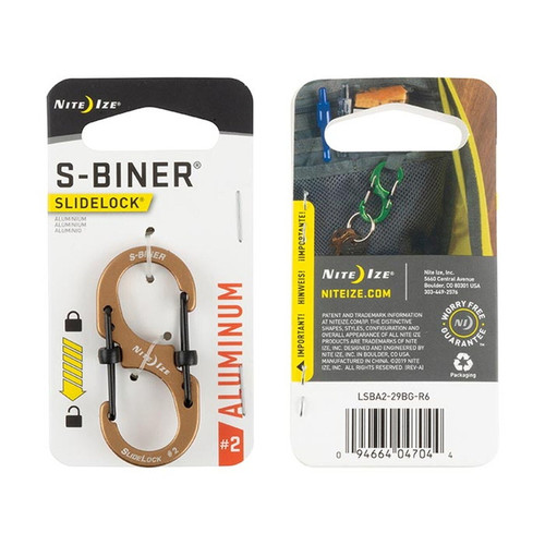 Nite Ize S-Biner Slidelock Coyote Steel #3