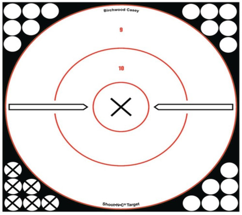 Birchwood Casey Shoot-N-C White/Black 12" Round Bullseye - 5 Pack w/120 Pasters