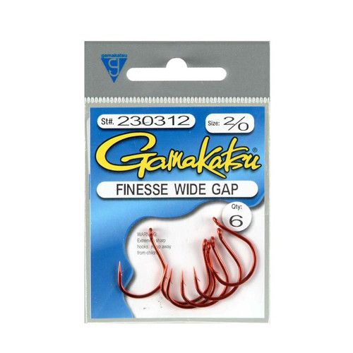 Gamakatsu Finesse Wide Gap Hook Red -  Size 2 0