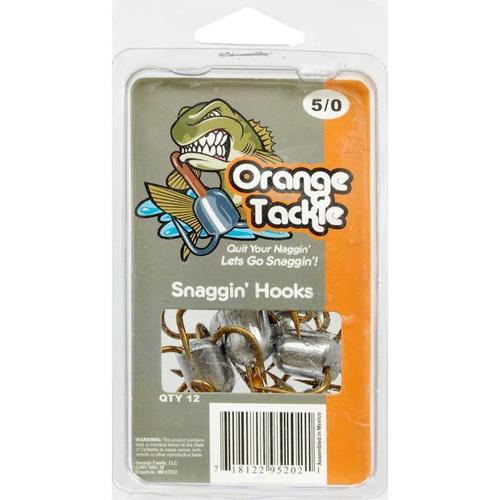 Orange Tackle Snaggin Hooks 5/0- 12 Count