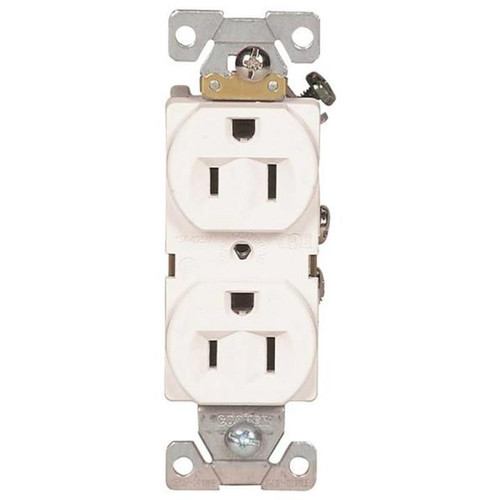 Cooper Wiring Straight Blade Duplex Receptacle 15A 125V - White