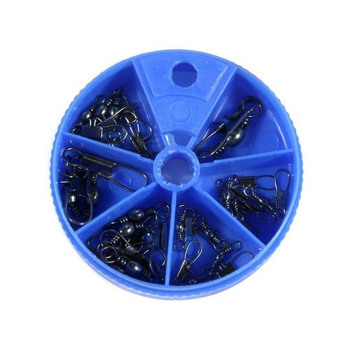 Eagle Claw Brass Snap Swivel Assortment 20 piece- Black