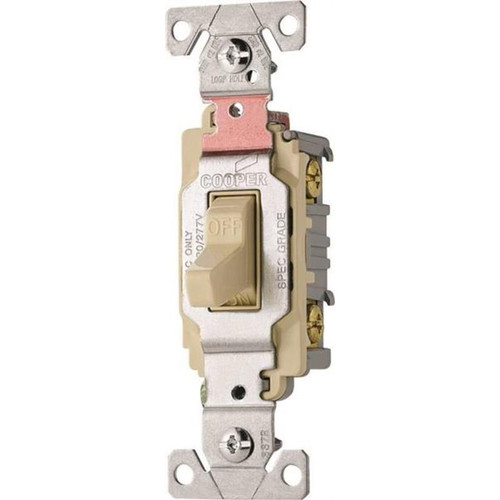 Cooper Wiring Lighted Toggle Switch - Ivory