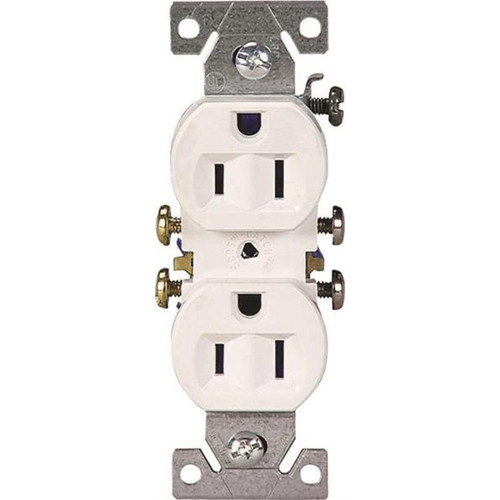 Cooper Wiring White Double Grounded Straight Blade Duplex Receptacle