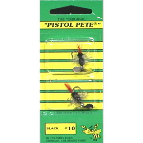 Pistol Pete Black Hi-Country Flies #10 - 2 Pack
