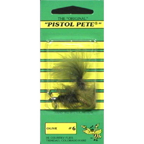 Pistol Pete Olive Hi-Country Flies #6 - 2 Pack