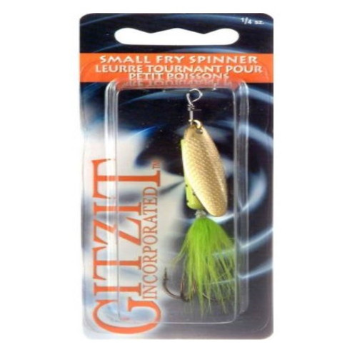 Gitzit Small Fry Spinner 1/4 oz. - Chartreuse Dot