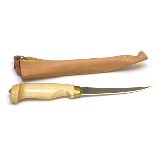 Eagle Claw- Wood Handle Fillet Knife with Sheath and Stainless Steel Blade