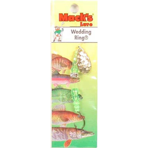 Mack's Lure Wedding Ring 6 - Hammered Brass Flo Chartreuse