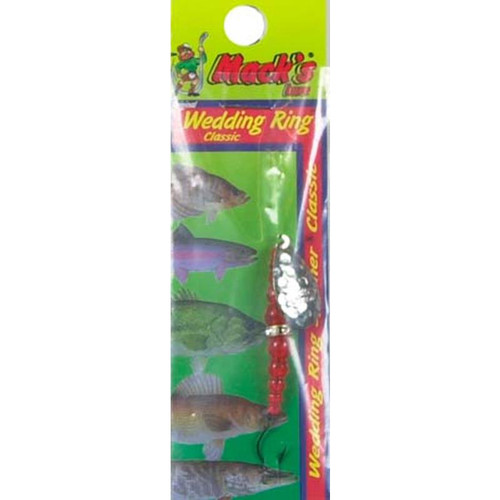 Mack's Lure Wedding Ring 8 - Hammered Nickel Flo Orange