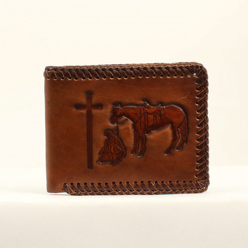 M&F - Nocona Leather Cowboy Prayer Bifold Wallet