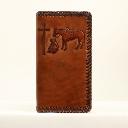 M&F - Nocona Leather Embossed Cowboy Prayer Rodeo Wallet