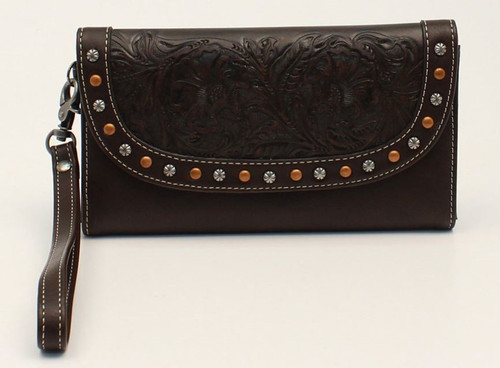 Nocona Floral Embossed Clutch Wallet