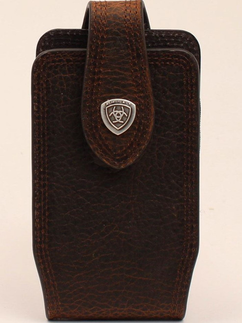 Ariat Brown Cell Phone Case Silver Ariat Signature Logo Concho