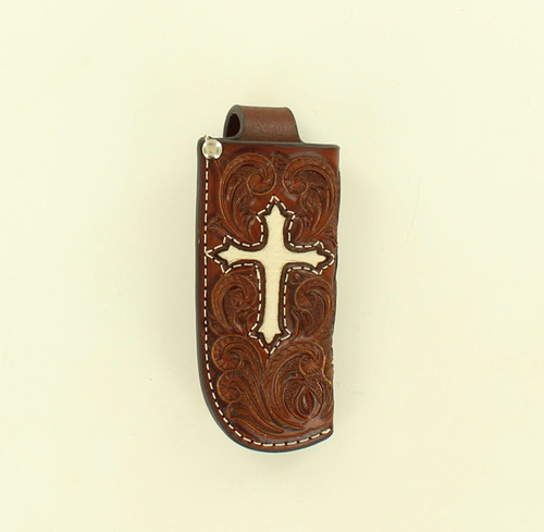 M&F Western - Tan With Ivory Cross Leather Knife Sheath