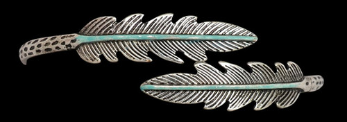 M&F Silver Feather with Turquoise Bracelet