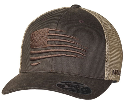 Ariat Mens Brown Oilskin Flag Snapback 