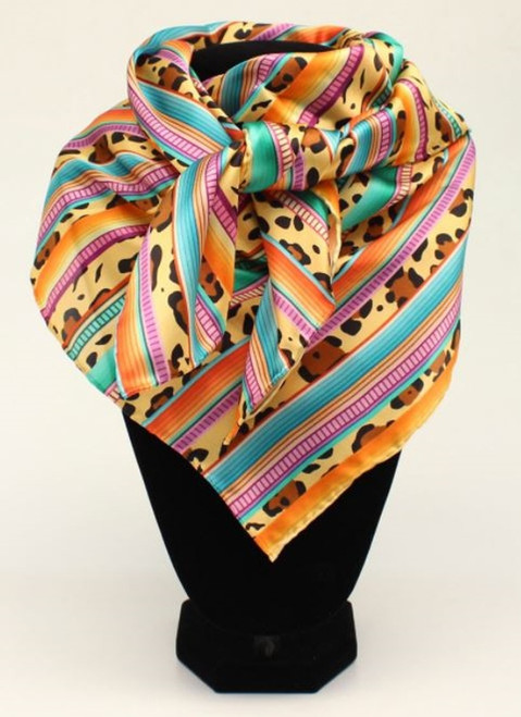 M&F Multi Color Stripes With Leopard Pattern Wild Rag