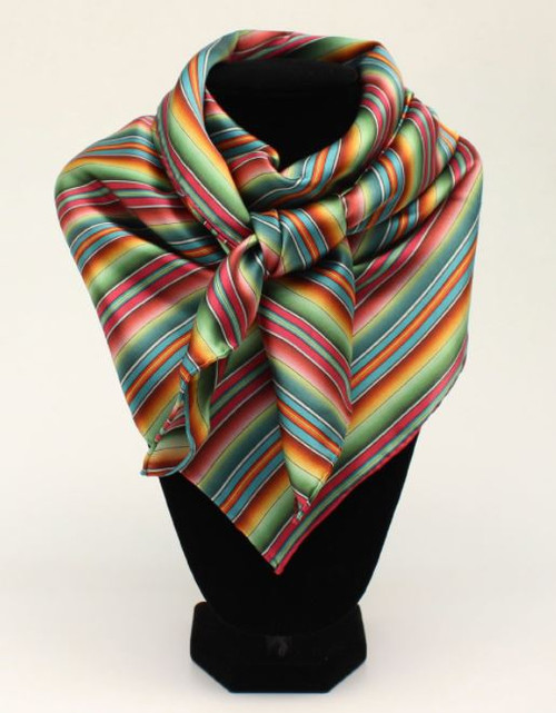 M&F Multi-Color Stripe Silk Wild Rag