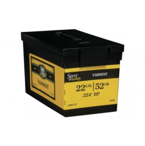 Speer Varmint Hollow Point .224Cal 52Gr- 1000 Ct.