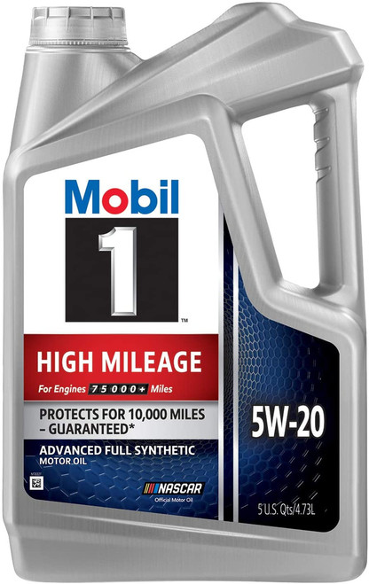 Mobil 1 High Mileage Full Synthetic Motor Oil 5W-20 5 Quart Jug