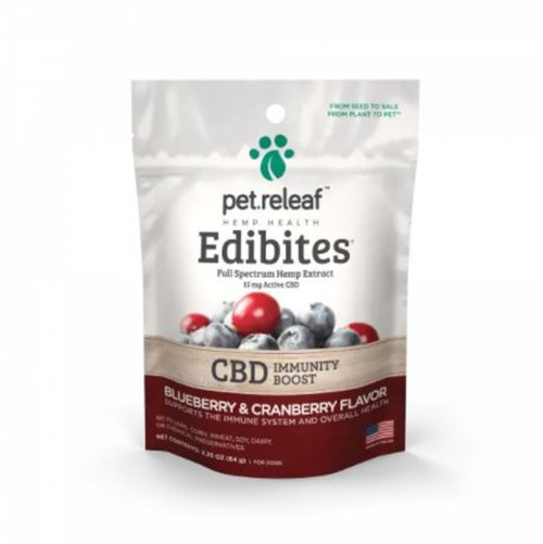Pet Releaf CBD Blueberry & Cranberry Flavor Immunity Chews for Dogs