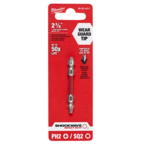 Milwaukee Shockwave PH2/SQ2 Impact Double Ended Bit