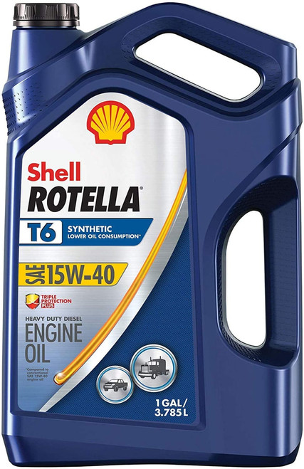 Shell Rotella T6 Full Synthetic 15W-40 Diesel Engine Oil- 1 Gallon