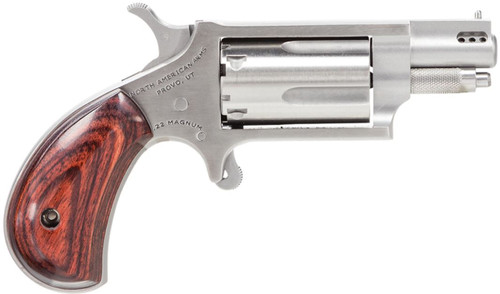 North American Arms Mini-Revolver .22Mag Ported Stainless Steel Rosewood Birdshead Grip