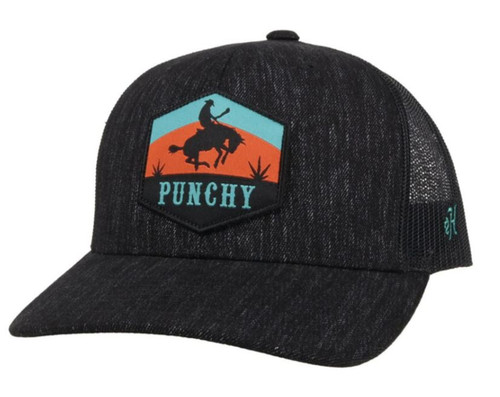 Hooey Punchy Black Snapback Trucker Hat