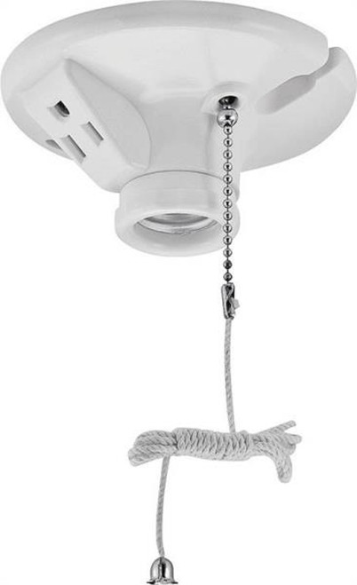 Cooper Wiring Pull Cord 2 Outlet Lampholder - White