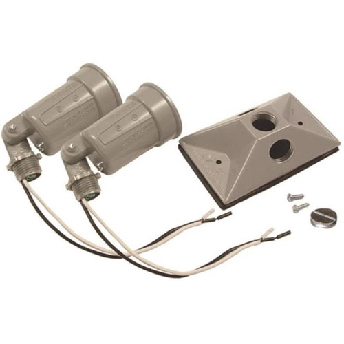 Hubbell Electrical Weatherproof Combination Lampholder 75-150 Watt - Gray