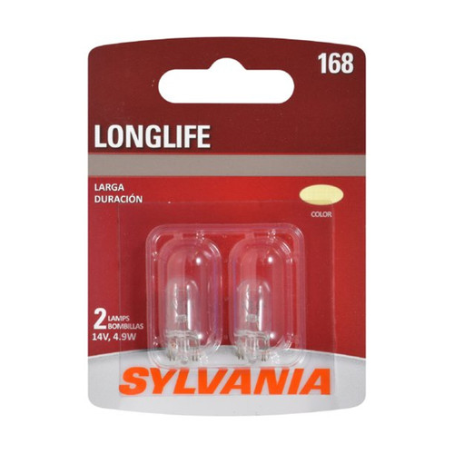 Sylvania 168 Long Life Halogen Automotive Mini Bulb- 2 Pack