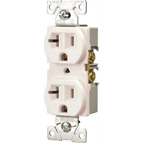 Cooper Wiring Straight Blade Duplex Receptacle - White