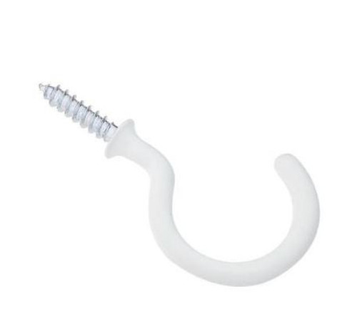 National Hardware 1 1/2" White Vinyl Coated Cup Hook