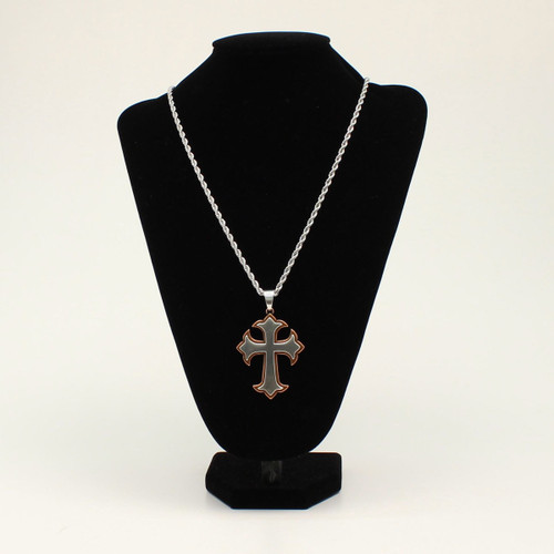 Twister 2 Tone Cross Necklace