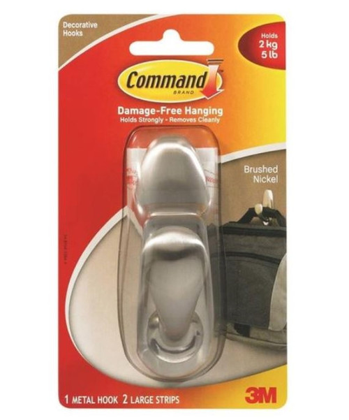 3M Command Forever Classic FC13-BN Large Decorative Hook - 6-3/4 In L X 3-7/8 In W X 2-1/8 In H