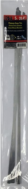 KT Industries 20.4" Stainless Steel Cable Ties, Wide - (5 Pack)