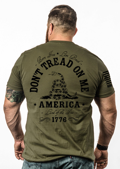 Nine Line Apparel Mens Olive Don't Tread On Me Short Sleeve T-Shirt