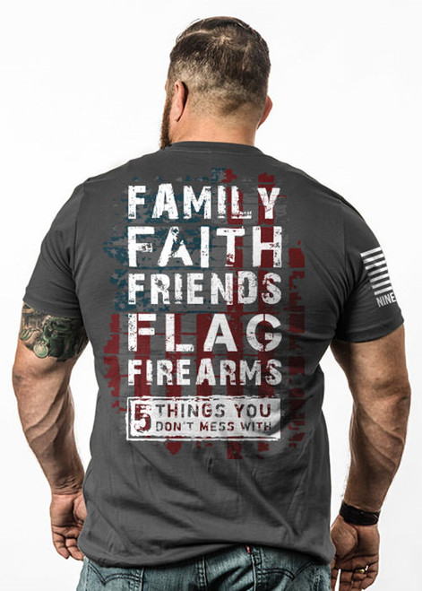 Nine Line Apparel Mens Grey 5 Things Short Sleeve T-Shirt