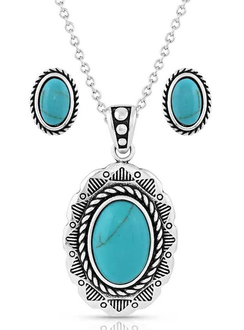 Montana Silversmiths Into the Blue Turquoise Oval Jewelry Set